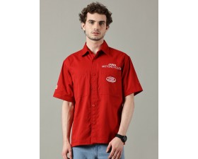 POLOKOŠILE (TRIČKO S LÍMEČKEM) ČERVENÉ - JAWA MOTORCYCLES - (UNISEX)